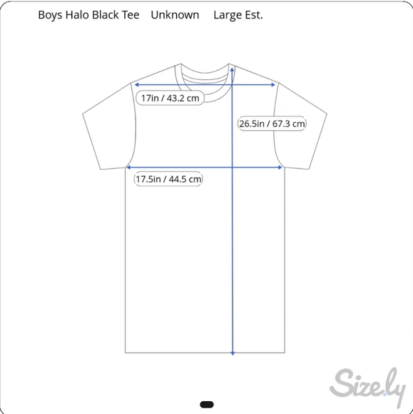 Boys Black Halo Tee Size Lg Estimate - Picture 3 of 3